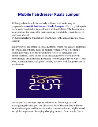 Mobile hairdresser Kuala Lumpur