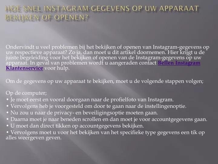 hoe snel instagram gegevens op uw apparaat bekijken of openen