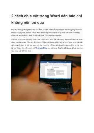 Chia cột trong Word