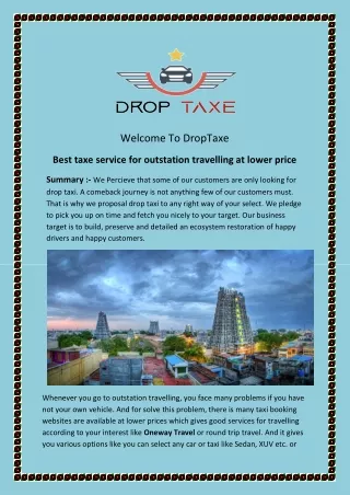 welcome to droptaxe