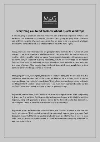 everything you need to know about quartz worktops