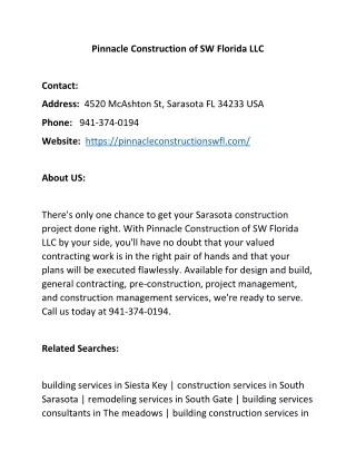 Pinnacle Construction of SW Florida LLC