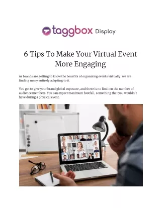 6 Tips To Make Your Virtual Event More Engaging