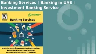 Banking Services | Banking in UAE