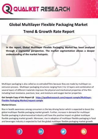 Global Multilayer Flexible Packaging Market 2020-2027 : Insights &  Key Player,