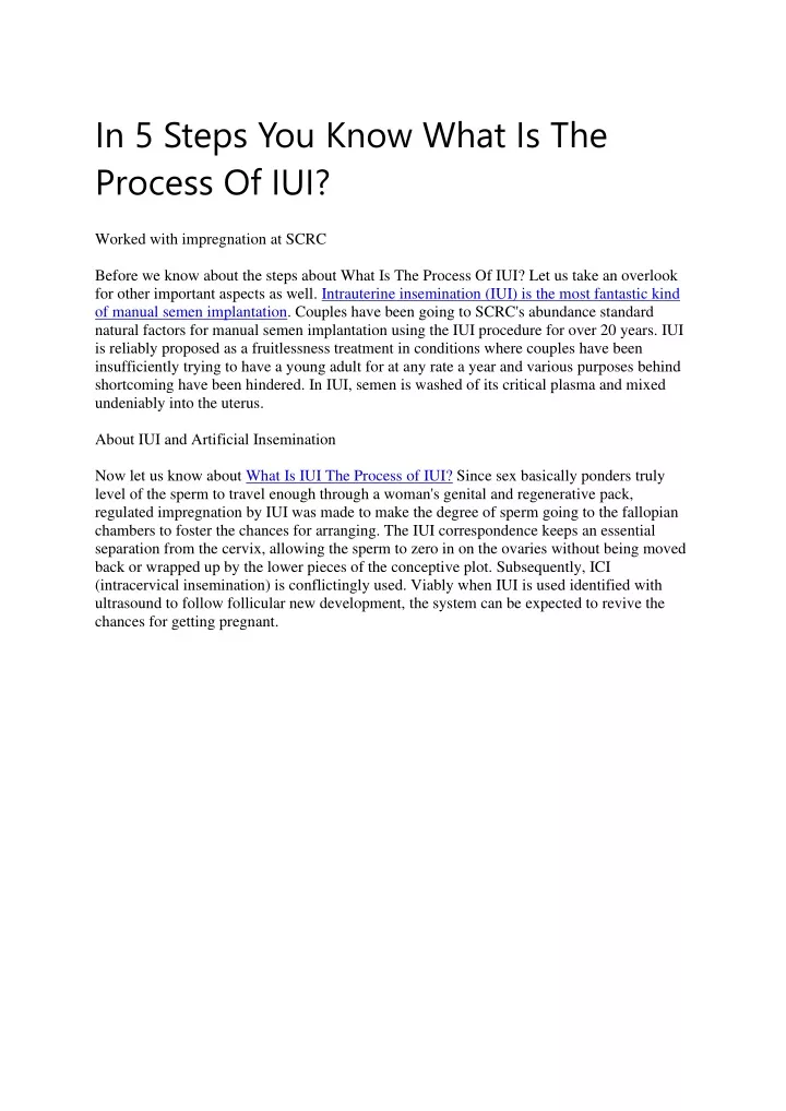 in 5 steps you know what is the process of iui