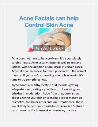 acne facials can help acne facials can help