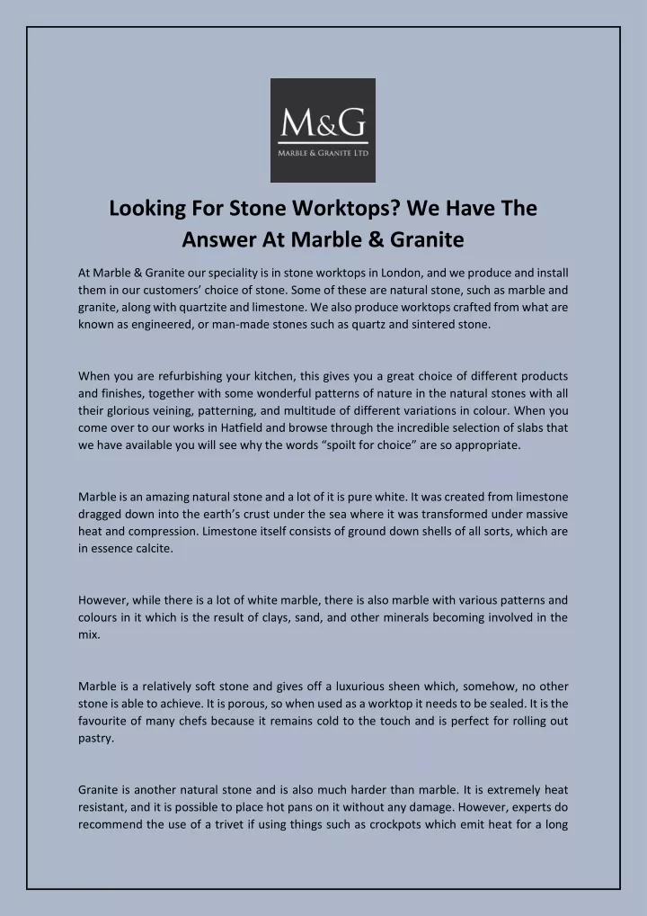 looking for stone worktops we have the answer