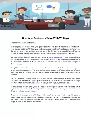 give your audience a voice with witlingo