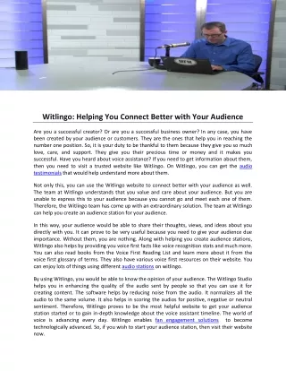 witlingo helping you connect better with your