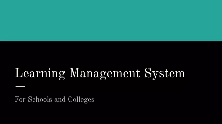 learning management system