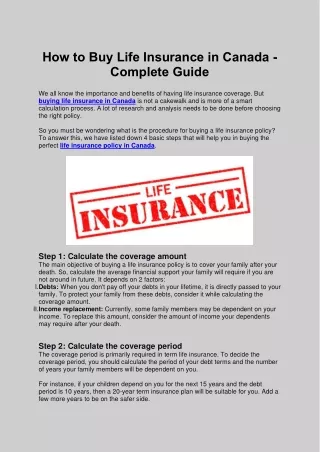 how to buy life insurance in canada complete guide