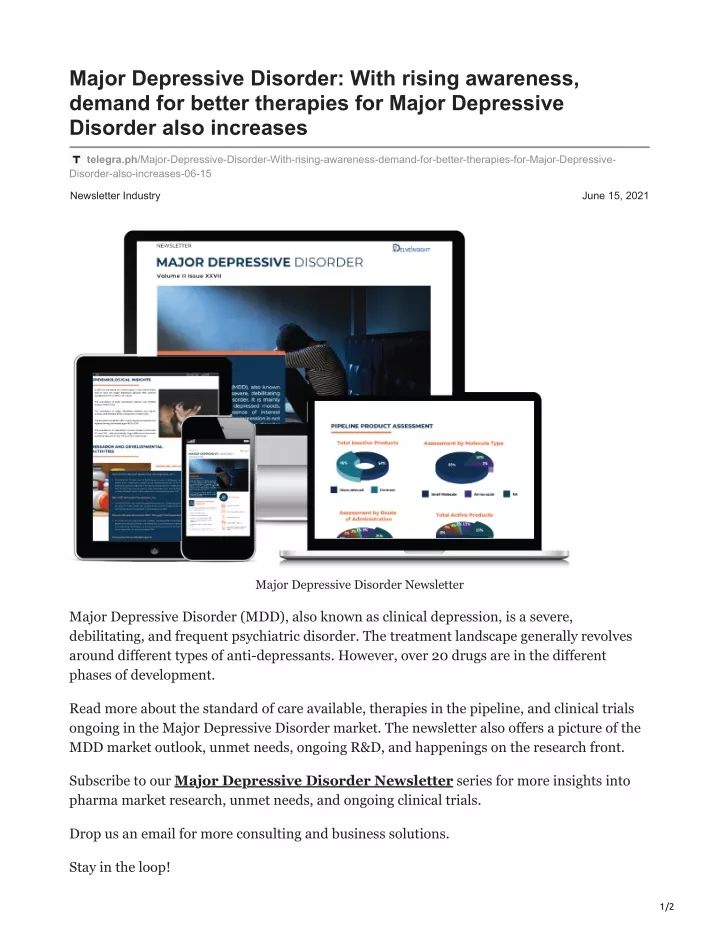 major depressive disorder with rising awareness