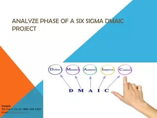 Analyze Phase of a Six Sigma DMAIC Project