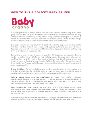 how to put a colicky baby asleep