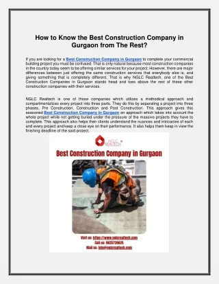 how to know the best construction company
