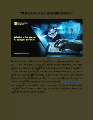 what are the uses of ai in cyber defence