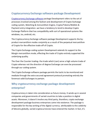 cryptocurrency exchange software package