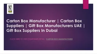 Carton Box Manufacturer | Carton Box Suppliers | Gift Box Manufacturers UAE