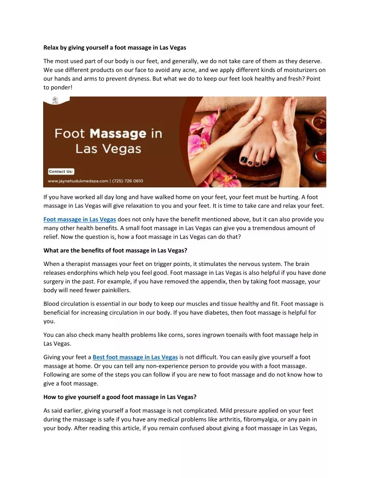 relax by giving yourself a foot massage