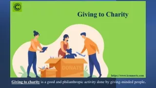 giving to charity is a good and philanthropic