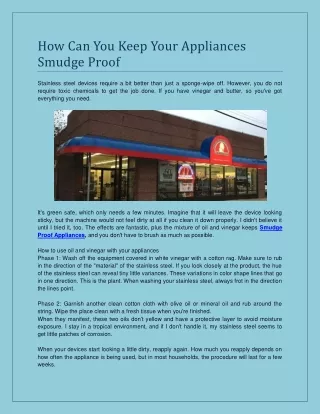How Can You Keep Your Appliances Smudge Proof