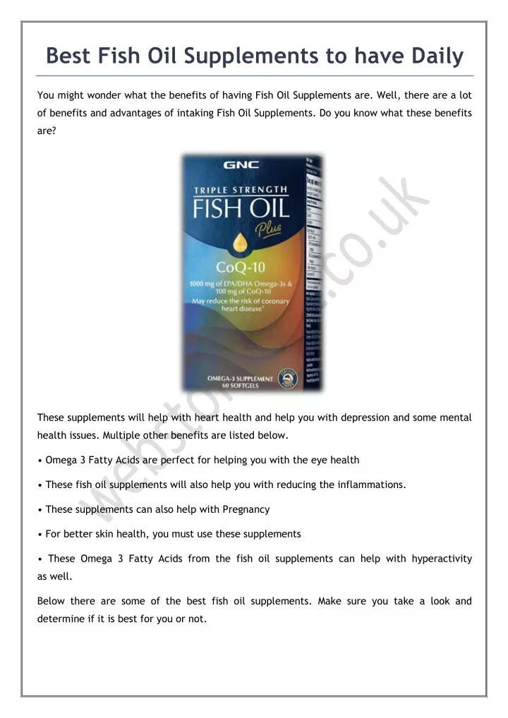 best fish oil supplements to have daily