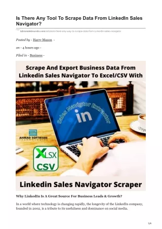 is there any tool to scrape data from linkedin