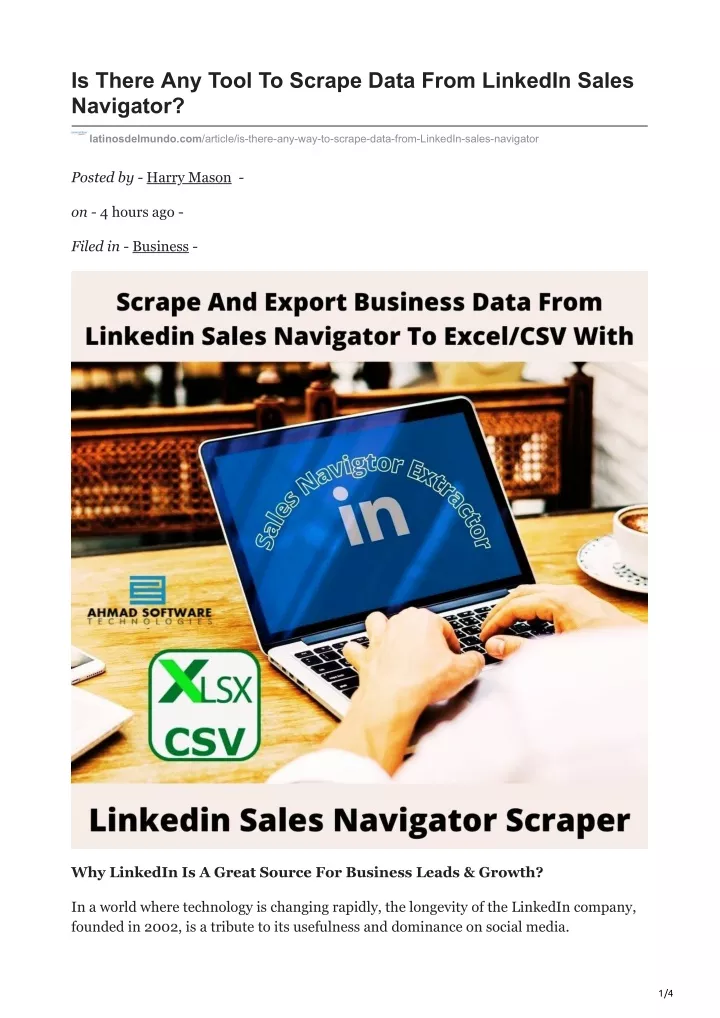 is there any tool to scrape data from linkedin