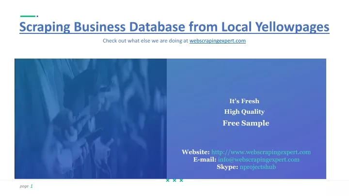 scraping business database from local yellowpages