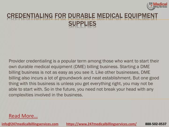 credentialing for durable medical equipment supplies