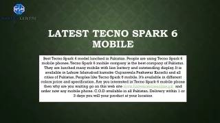 Latest Tecno Spark 6 Mobile