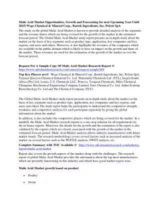 malic acid market opportunities growth
