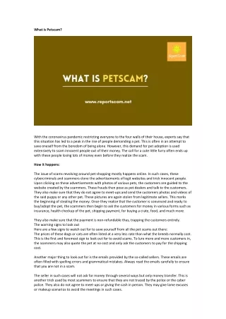 What is Petscam