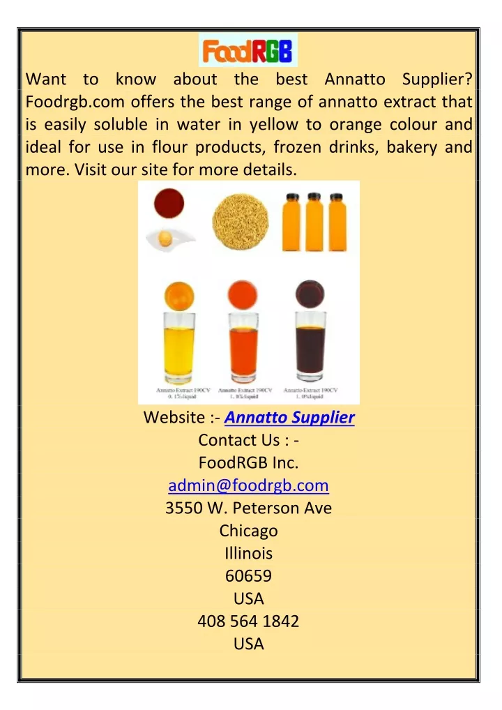 want to know about the best annatto supplier