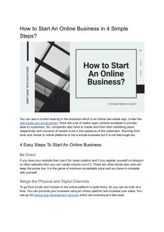 How to Start An Online Business in 4 Simple Steps?