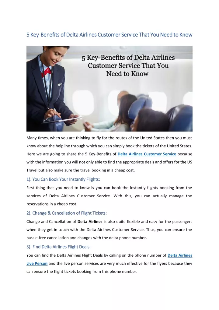 5 key 5 key benefits of delta airlines customer