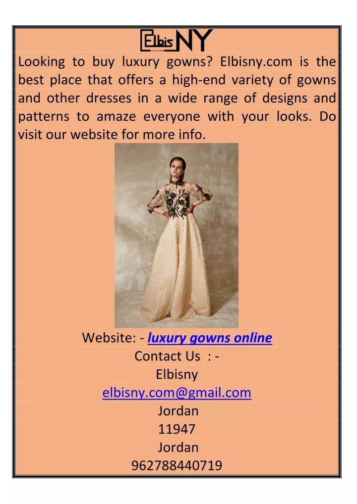 looking to buy luxury gowns elbisny