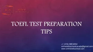 TOEFL TEST PREPARATION TIPS