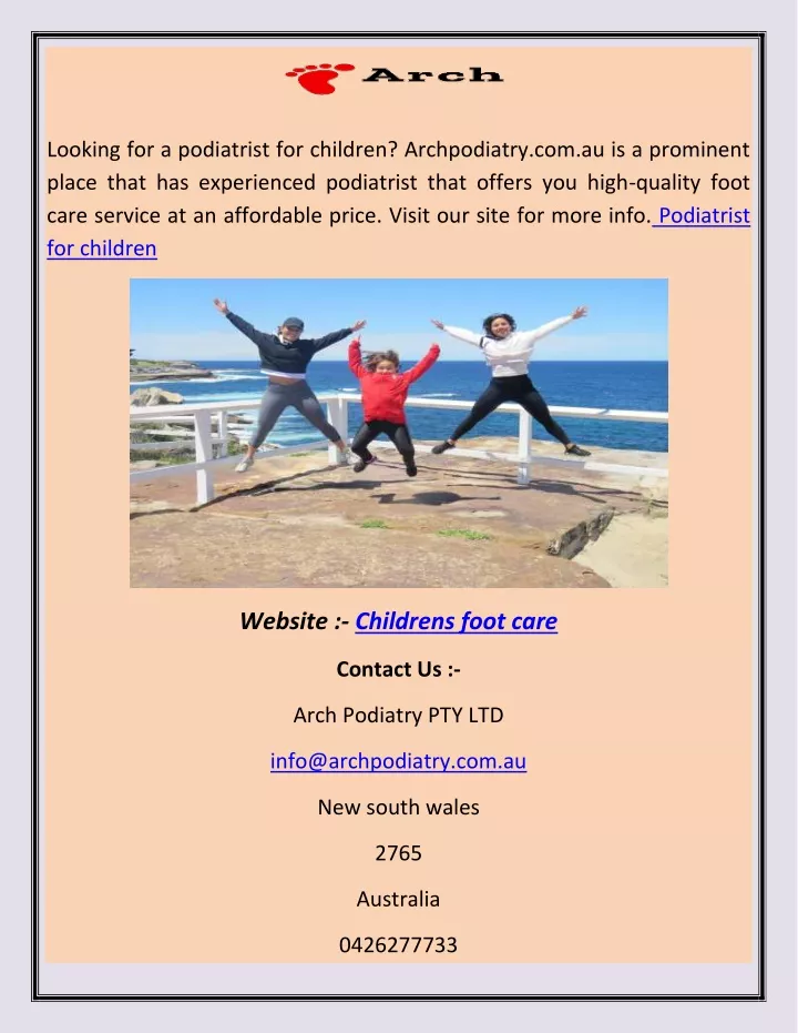 looking for a podiatrist for children
