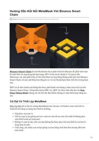 h ng d n k t n i metamask v i binance smart chain