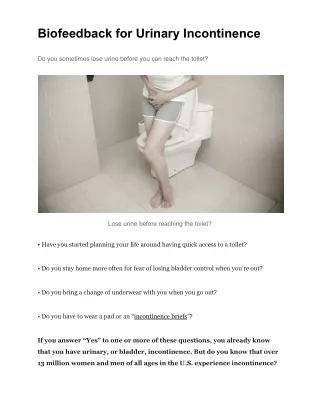 biofeedback for urinary incontinence