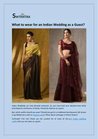 What to wear for an Indian Wedding as a Guest