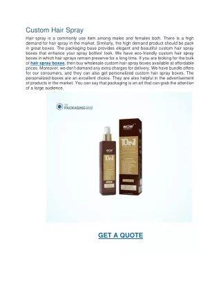 custom hair spray hair spray is a commonly