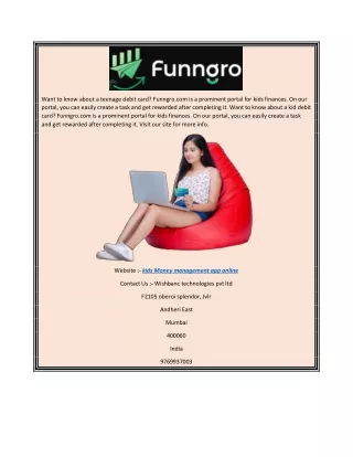 Kids Money Management App Online  Funngro.com