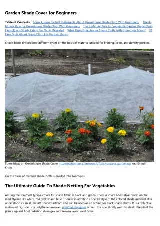 4 Simple Techniques For White Shade Cloth For Greenhouse