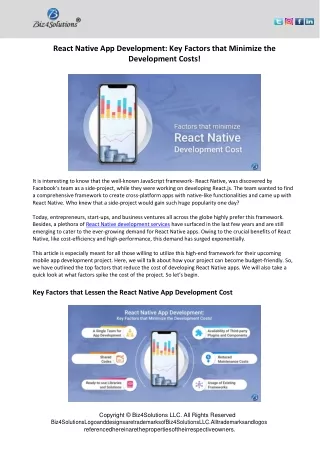 react native app development key factors that