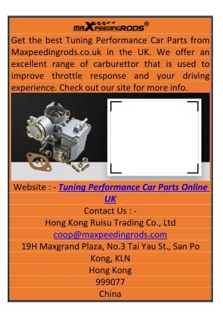 Tuning Performance Car Parts Online UK Maxpeedingrods.co.uk