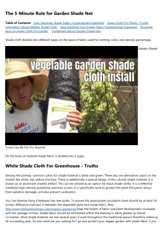 The Best Guide To Shade Fabric For Plants