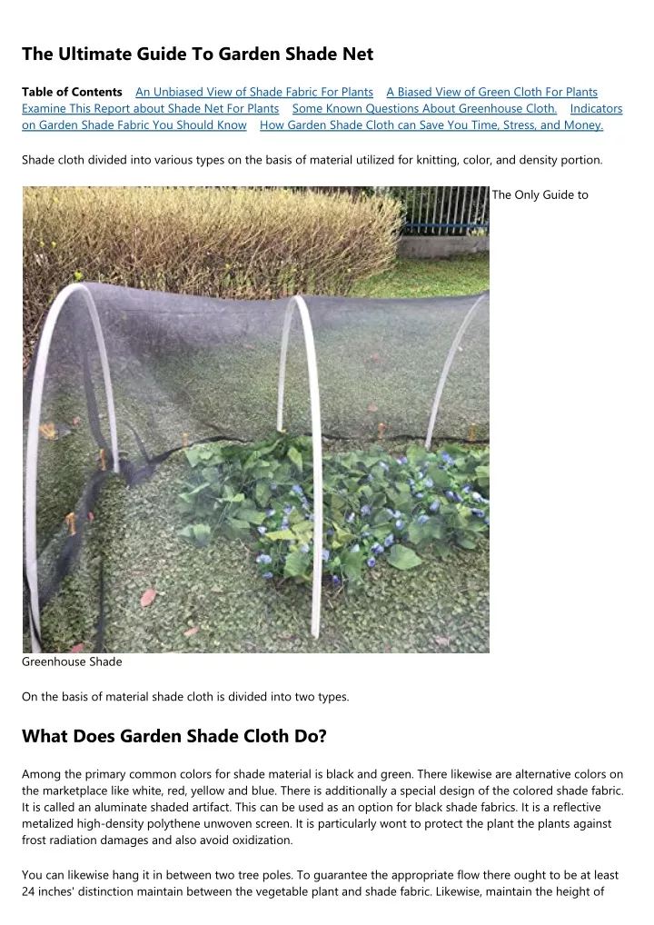 the ultimate guide to garden shade net